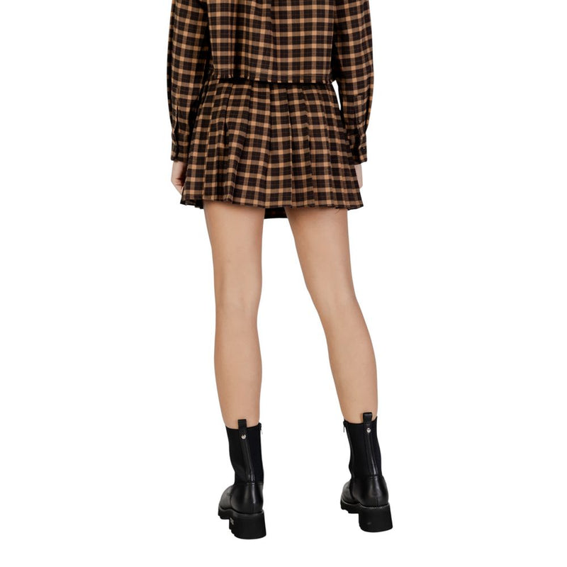 Only Brown Recycled Polyester Mini Skirt - Onlcat Life Hw Plisse