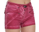 Shorts en jean mini taille mi-hauteur en coton rose PLEIN SUD