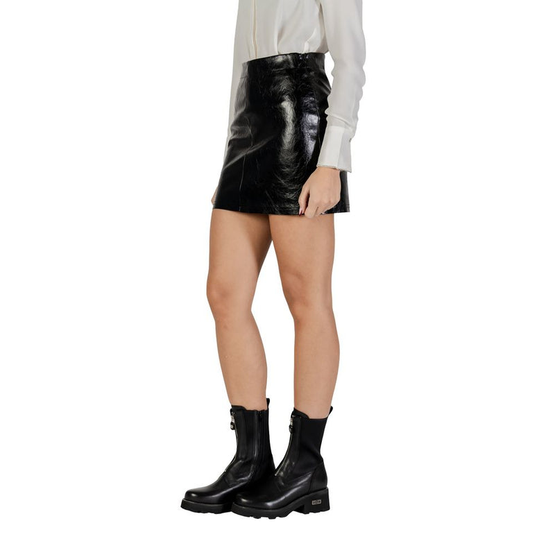 Jacqueline De Yong Jdycosmo Jupe Mini Noir en Simili Cuir