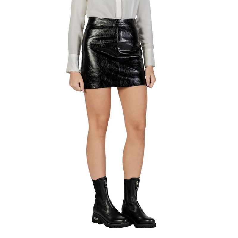 Jacqueline De Yong Jdycosmo Jupe Mini Noir en Simili Cuir