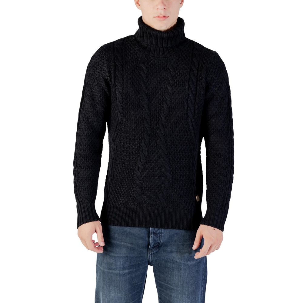 Gianni Lupo Black Marabou Turtleneck - M. COLLO ALTO BW793-F25