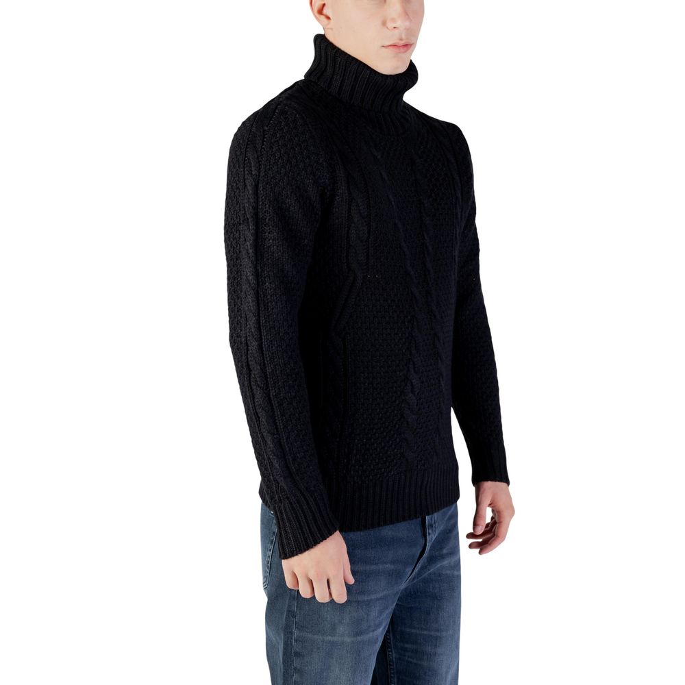 Gianni Lupo Black Marabou Turtleneck - M. COLLO ALTO BW793-F25