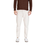 Gianni Lupo Cream Cotton Relaxed Fit Jeans for Men