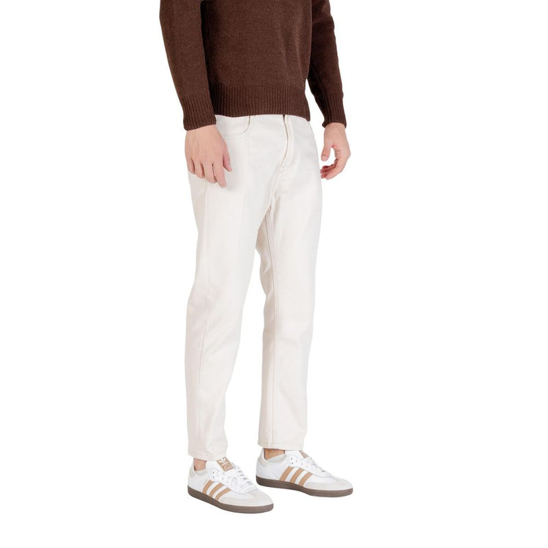Gianni Lupo Crème Katoenen Relaxte Pasvorm Jeans