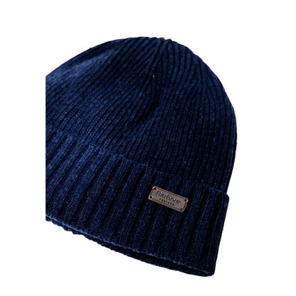 Barbour blauwe wollen pet (baseballpet)