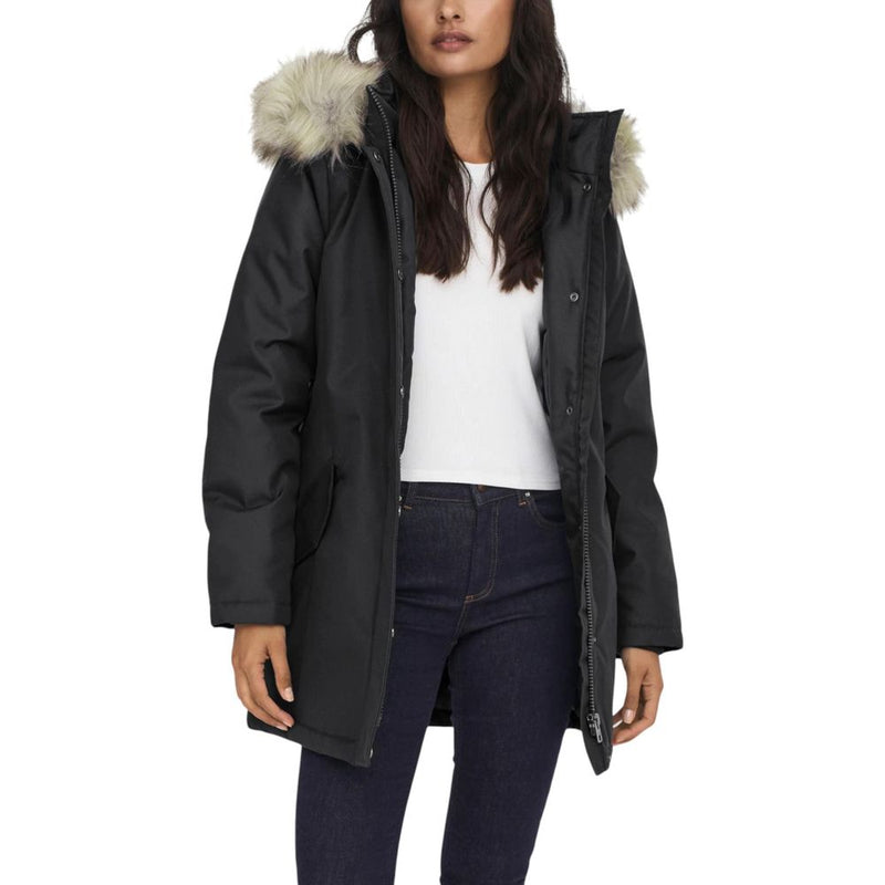 Only ONLNEWKATY PARKA LIFE OTW CC Women's Black Polyester Parka