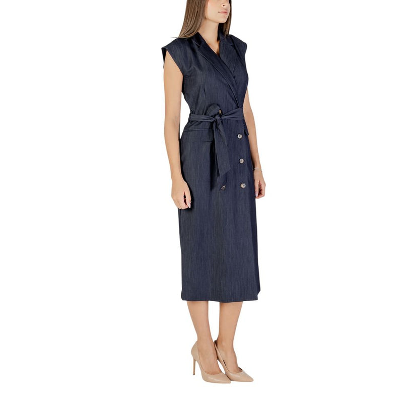 ICHI IHJUMI DR 20124606 Robe Longue Bleue pour Femme