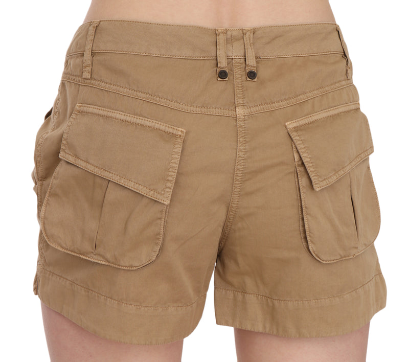 Shorts mini taille mi-hauteur en 100% coton marron de PLEIN SUD