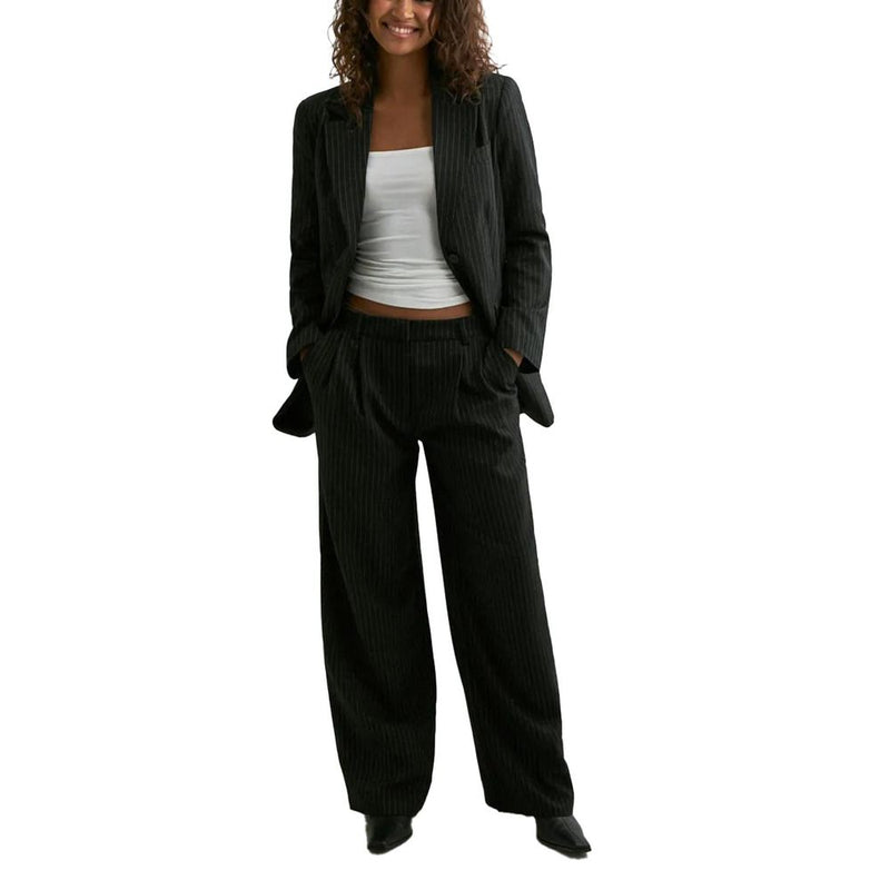 Only Black Recycled Polyester Blazer - ONLREINA L/S PINSTRIPE