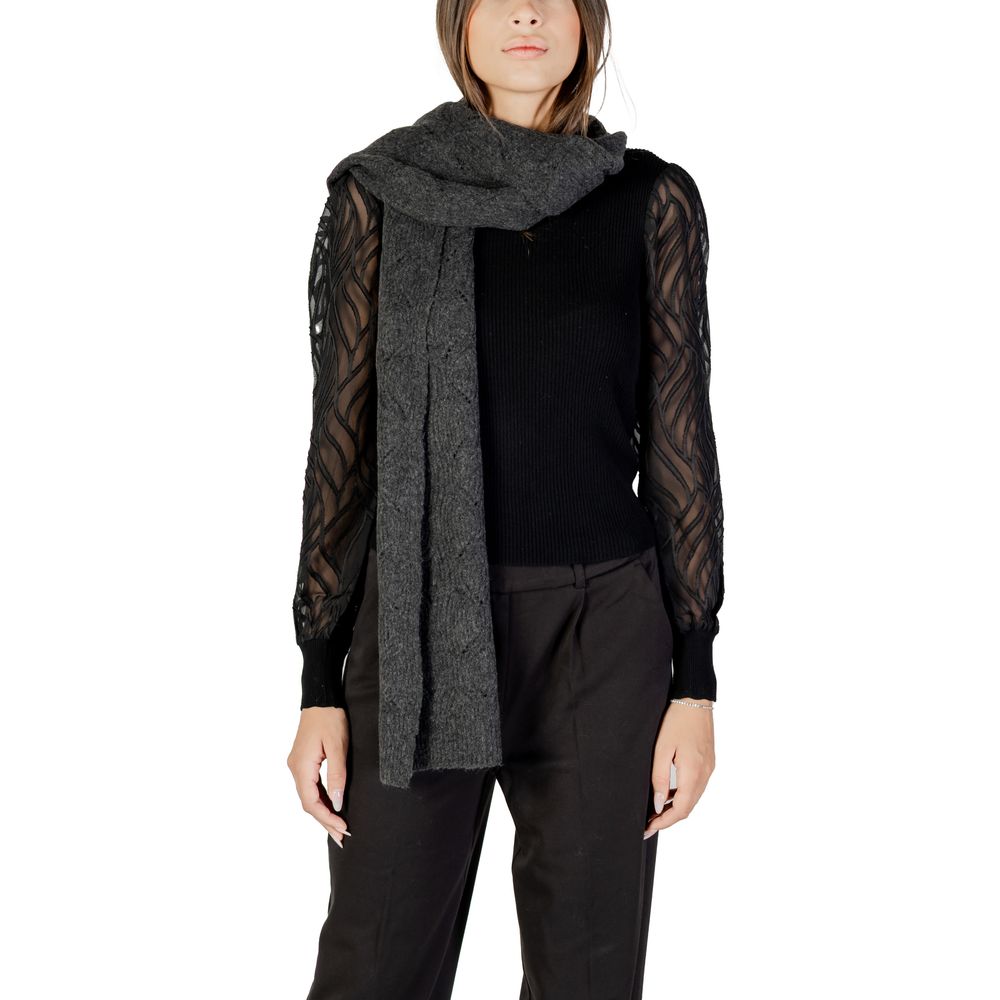 Only Gray Recycled Polyester Scarf - ONLAURORA STRUCTURED KNIT