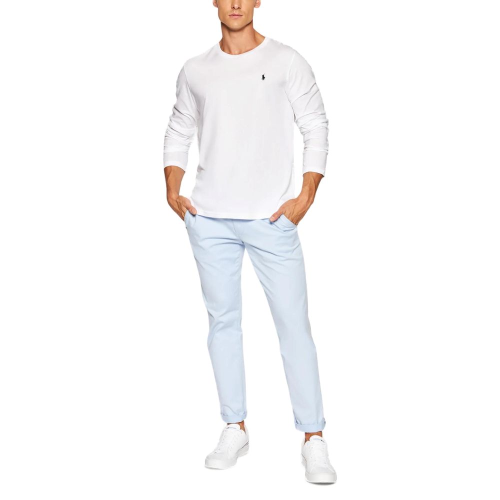 T-shirt à manches longues en coton blanc Ralph Lauren