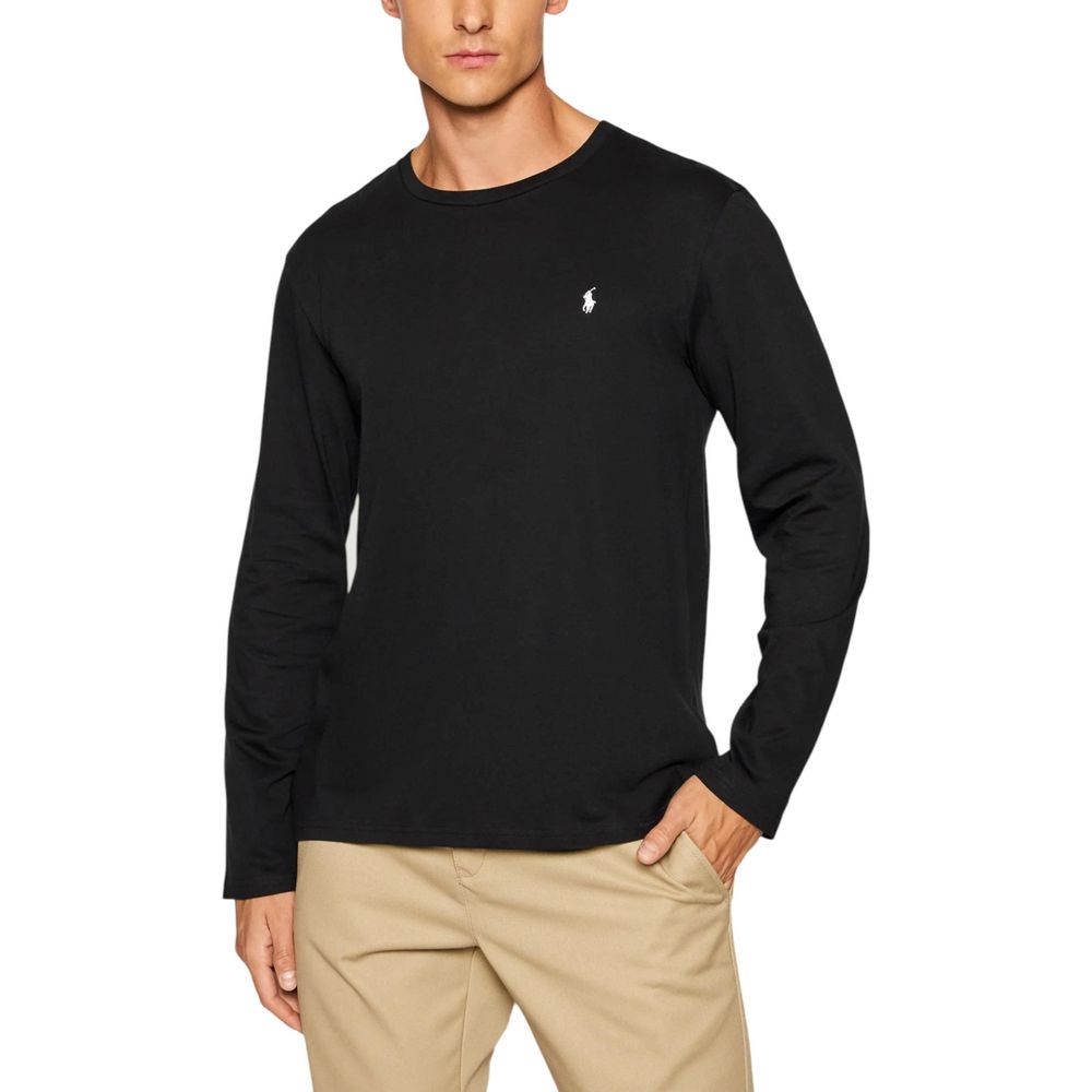 T-shirt à manches longues en coton noir Ralph Lauren