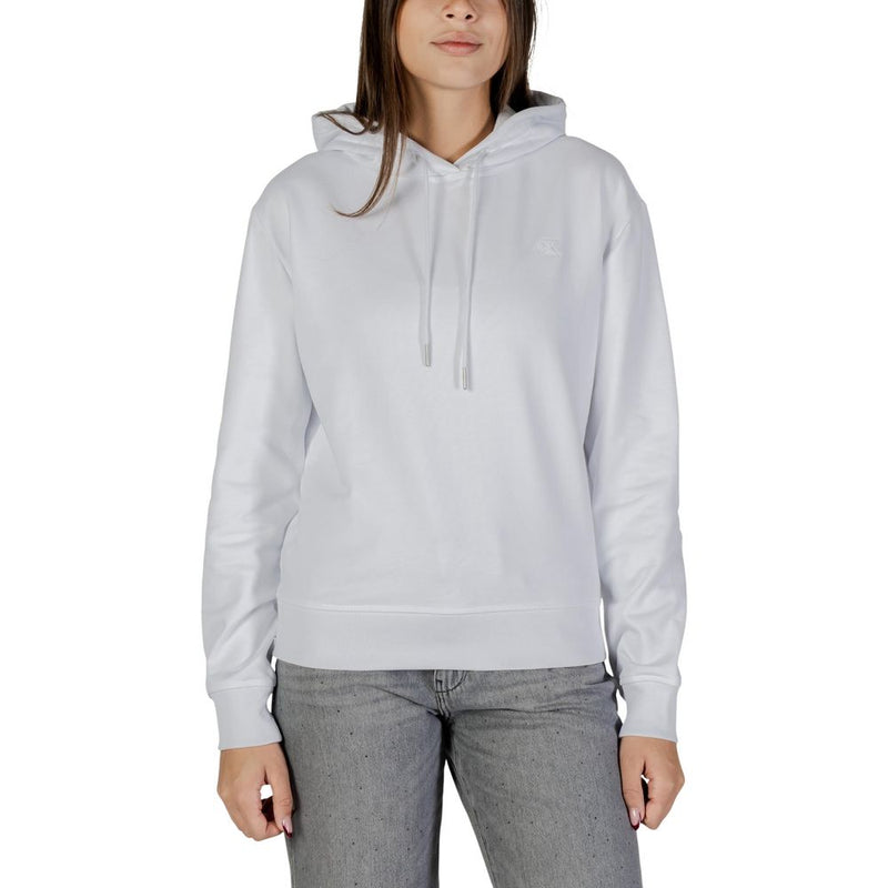 Calvin Klein Jeans Women's White Cotton Hoodie - Modern & Stylish