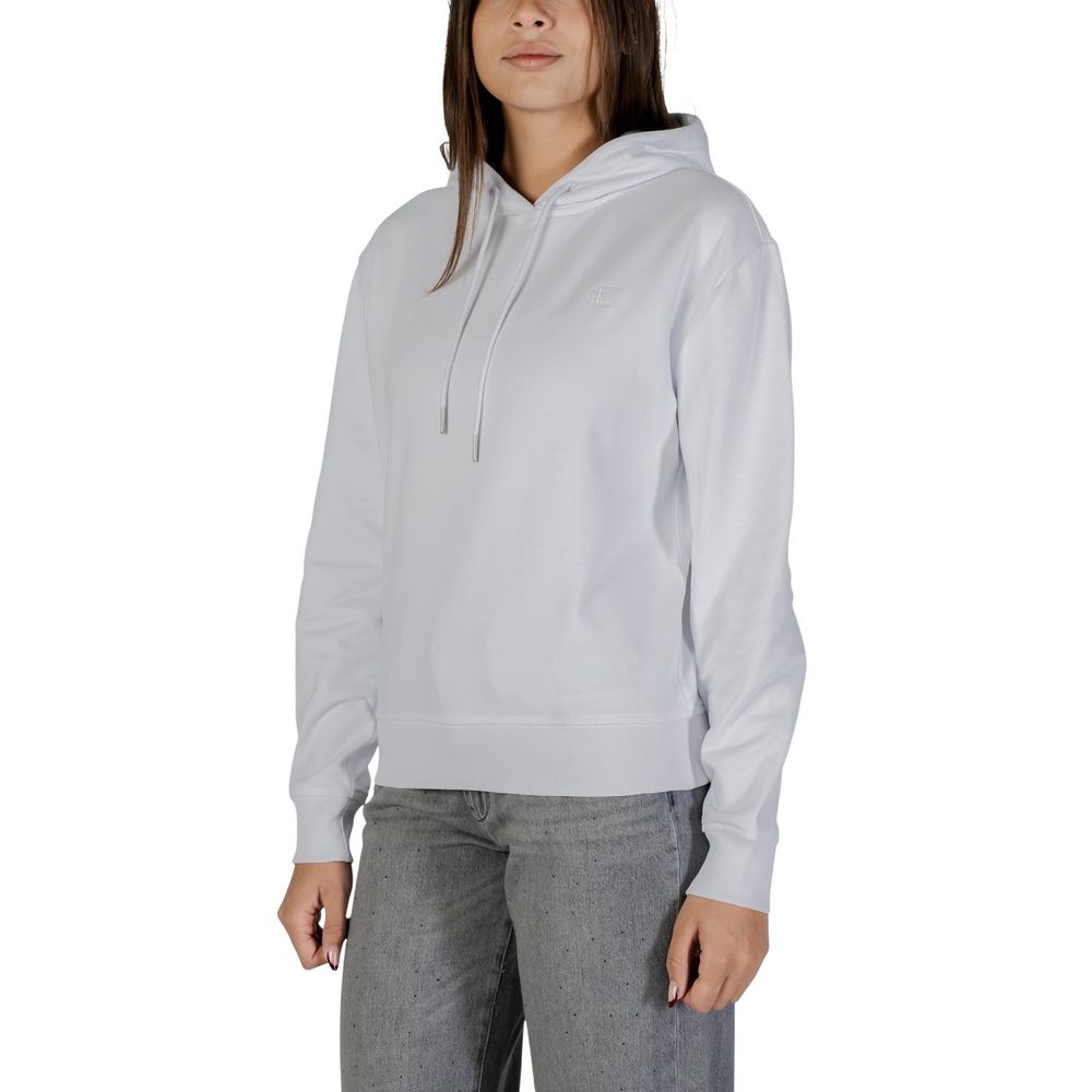 Calvin Klein Jeans Women's White Cotton Hoodie - Modern & Stylish