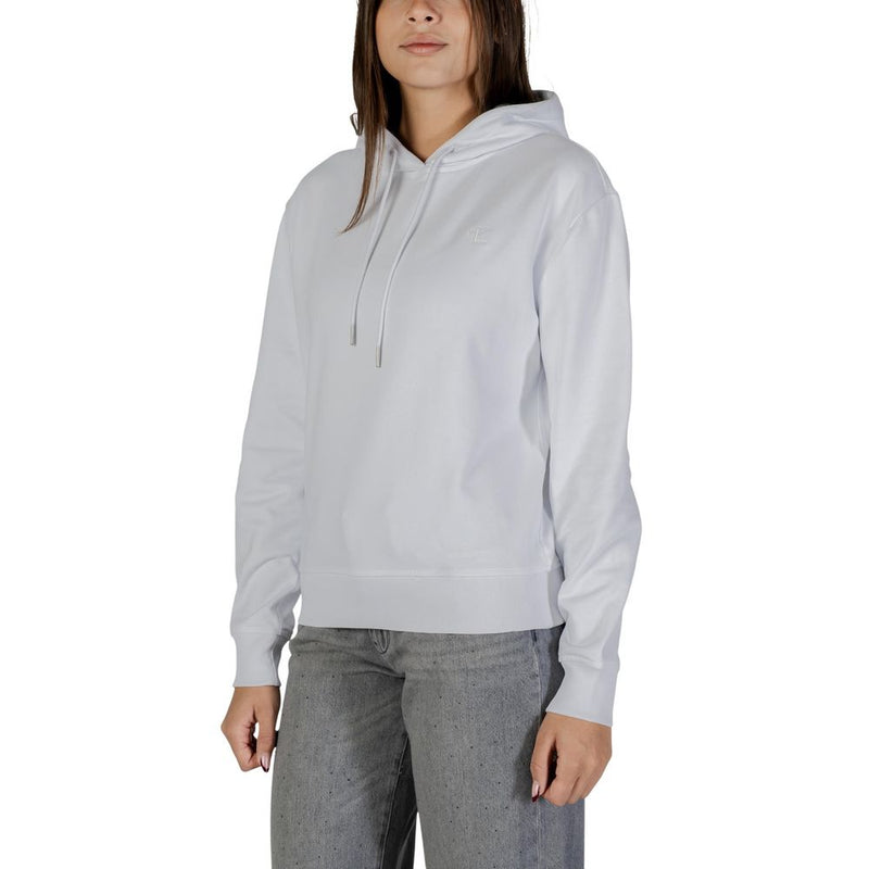 Calvin Klein Jeans Women's White Cotton Hoodie - Modern & Stylish