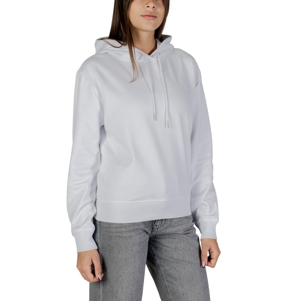 Calvin Klein Jeans Women's White Cotton Hoodie - Modern & Stylish