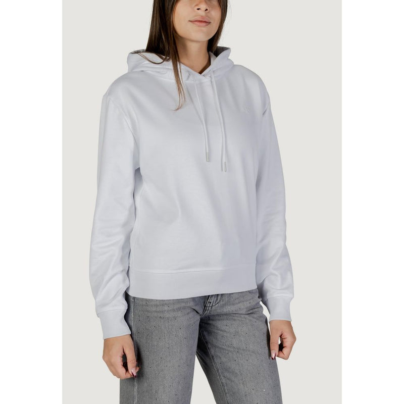 Calvin Klein Jeans Women's White Cotton Hoodie - Modern & Stylish