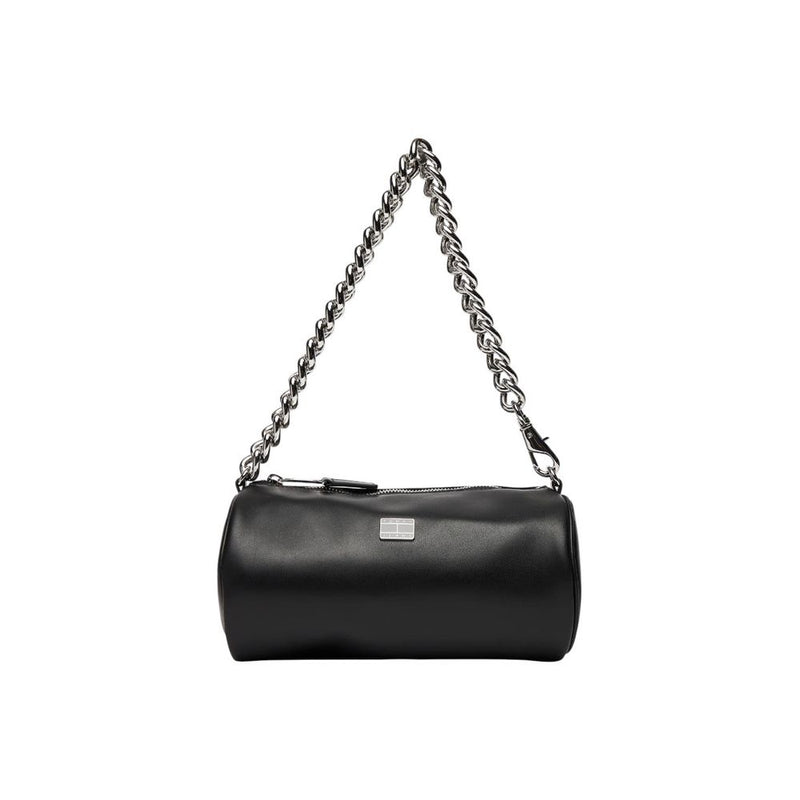 Tommy Hilfiger Jeans TJW Chain Shoulder Bag - Black Eco-Leather