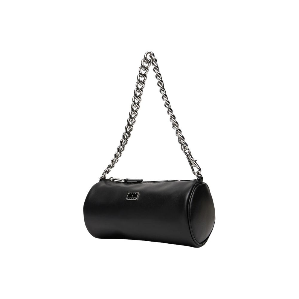 Tommy Hilfiger Jeans TJW Chain Shoulder Bag - Black Eco-Leather