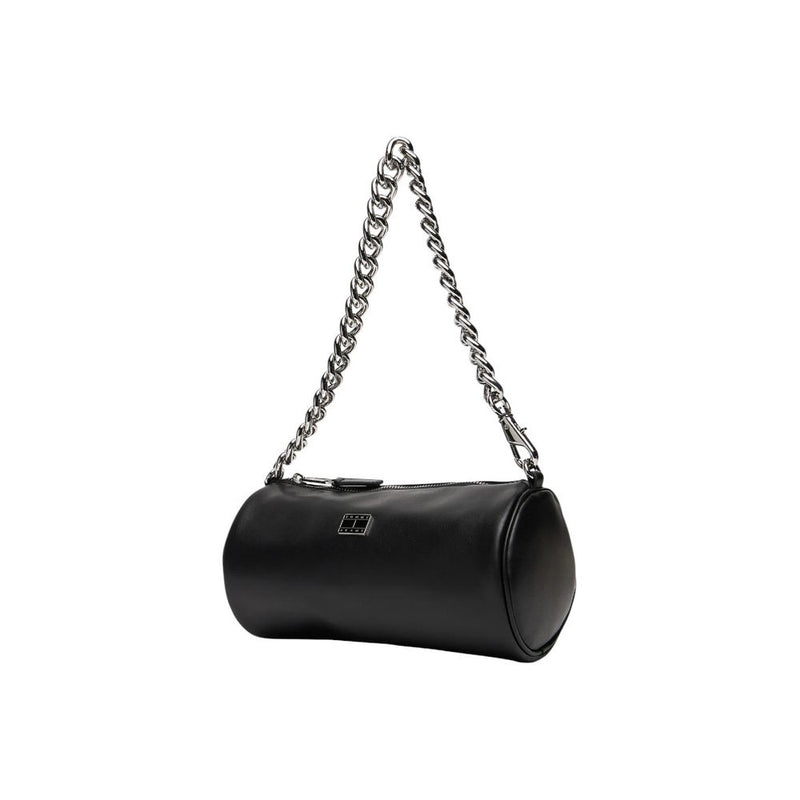 Tommy Hilfiger Jeans TJW Chain Shoulder Bag - Black Eco-Leather
