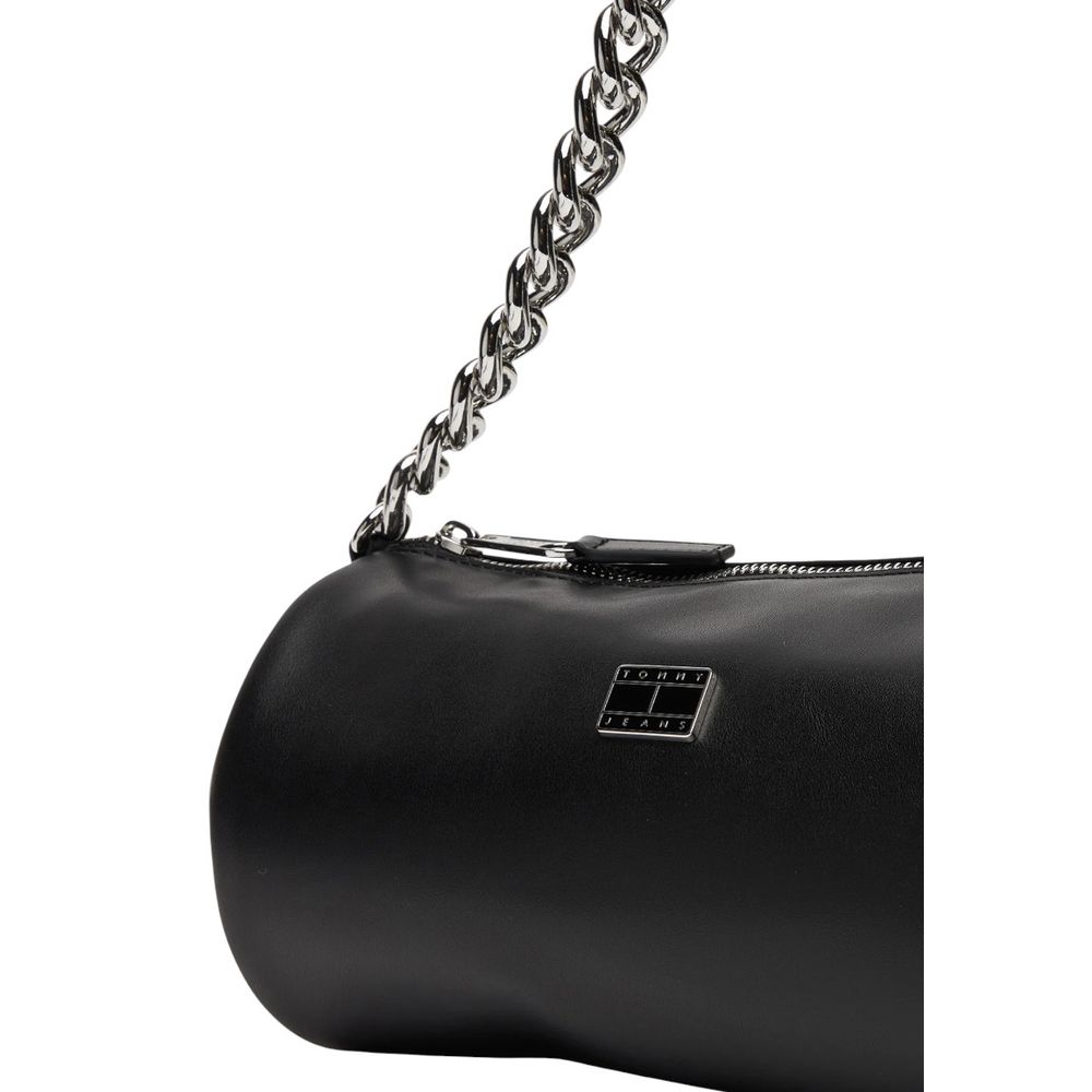 Tommy Hilfiger Jeans TJW Chain Shoulder Bag - Black Eco-Leather