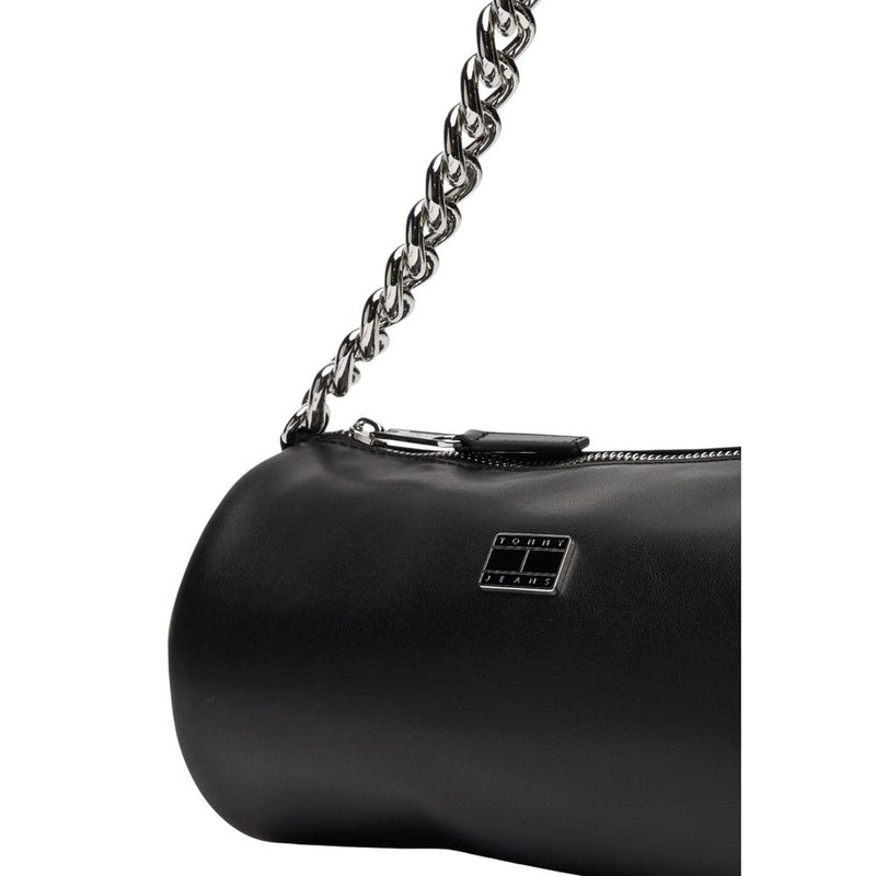 Tommy Hilfiger Jeans TJW Chain Shoulder Bag - Black Eco-Leather