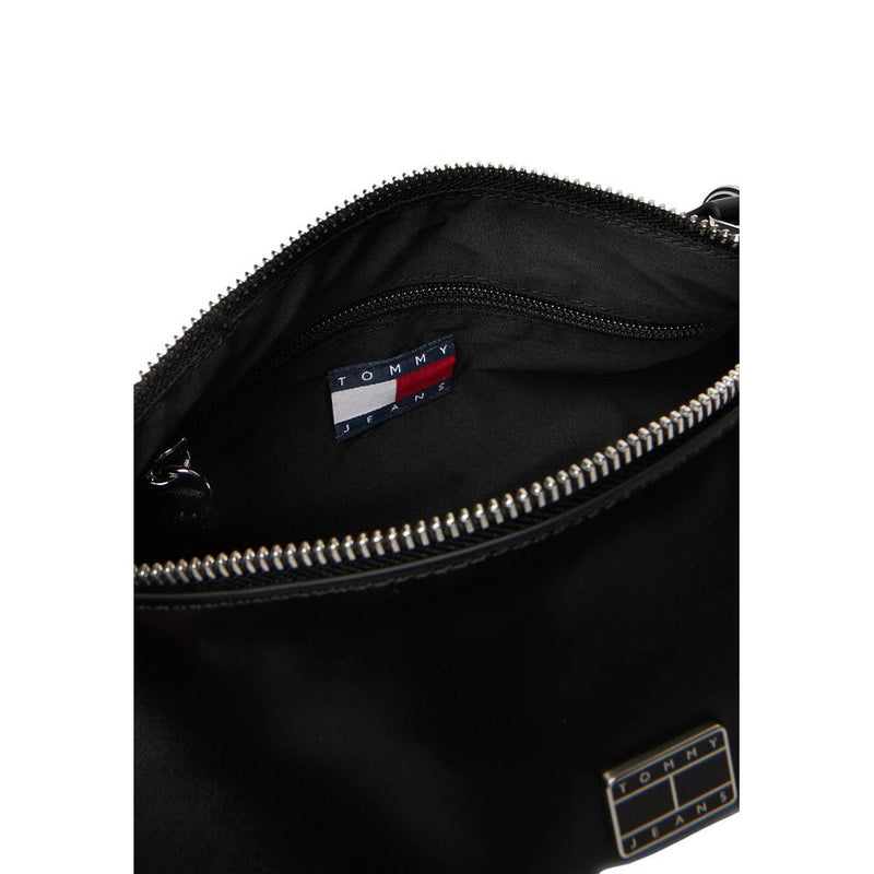 Tommy Hilfiger Jeans TJW Chain Shoulder Bag - Black Eco-Leather