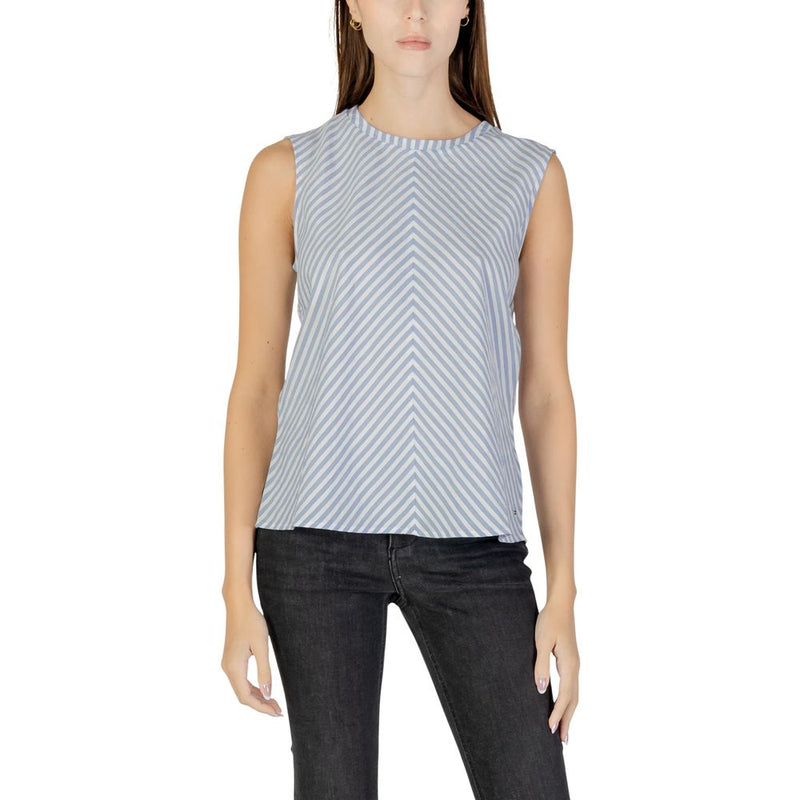 Tommy Hilfiger Jeans Blue Cotton Crinkle Tank Top for Women