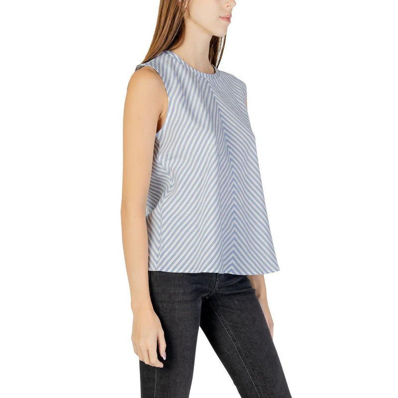 Tommy Hilfiger Jeans Blue Cotton Crinkle Tank Top for Women