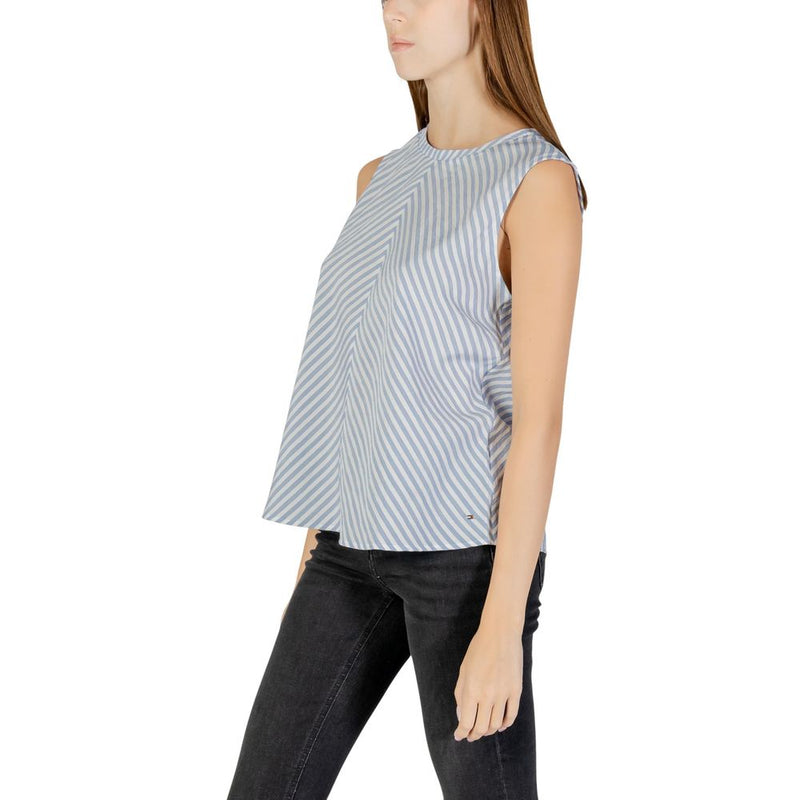 Tommy Hilfiger Jeans Blue Cotton Crinkle Tank Top for Women