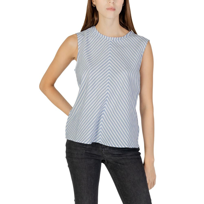 Tommy Hilfiger Jeans Blue Cotton Crinkle Tank Top for Women