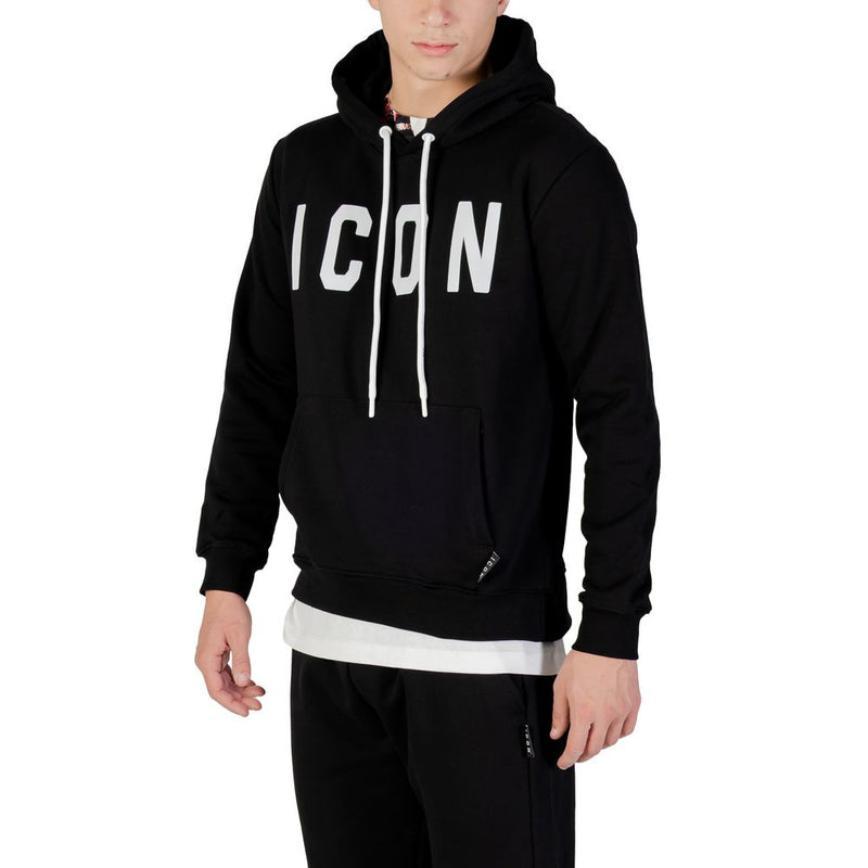 Zwart-witte katoenen hoodie met icoon