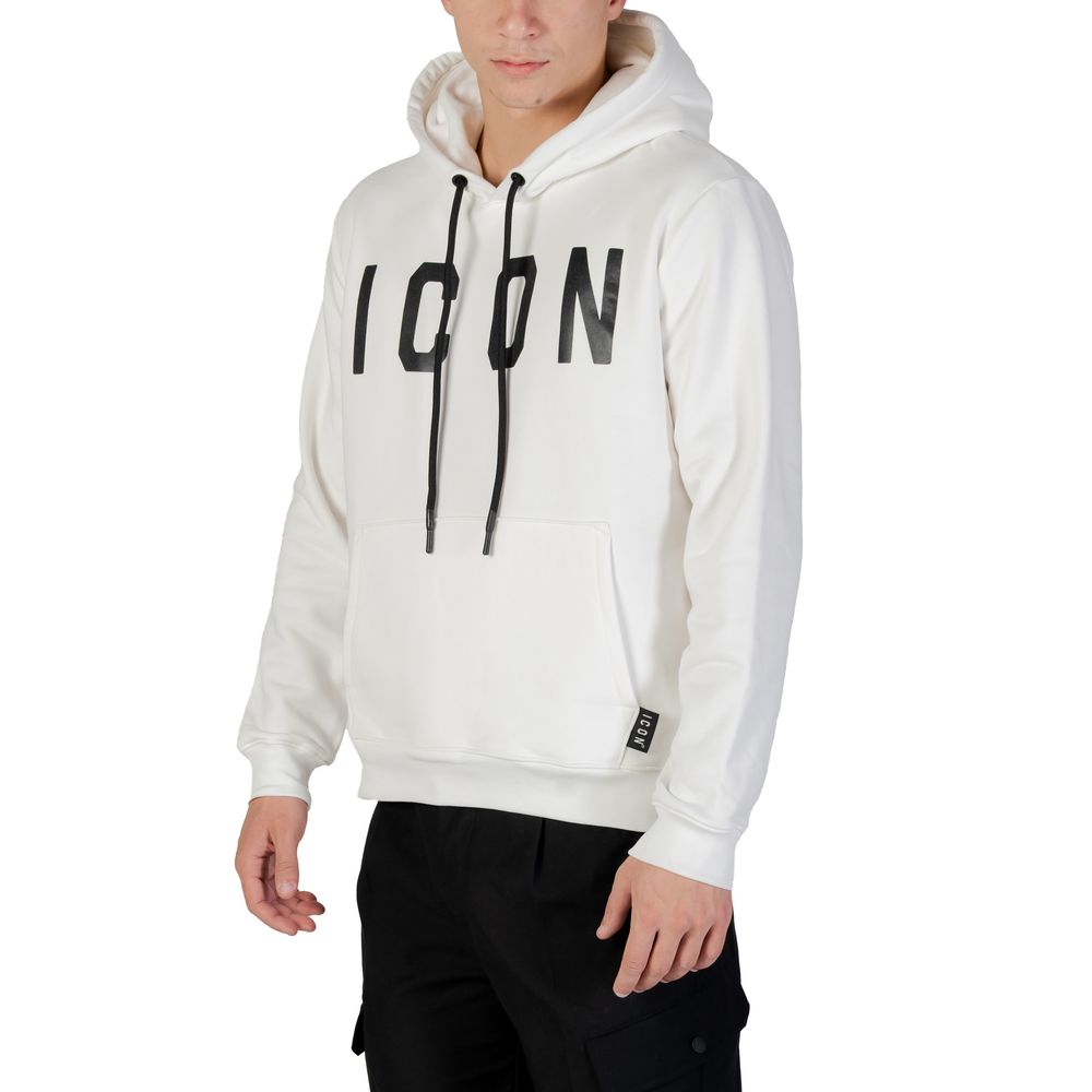 Hoodie Icon ICUF2W6F005 Noir et Blanc en Coton