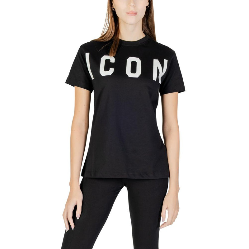 T-shirt en coton noir Icon ICDF2W6T001 pour femmes