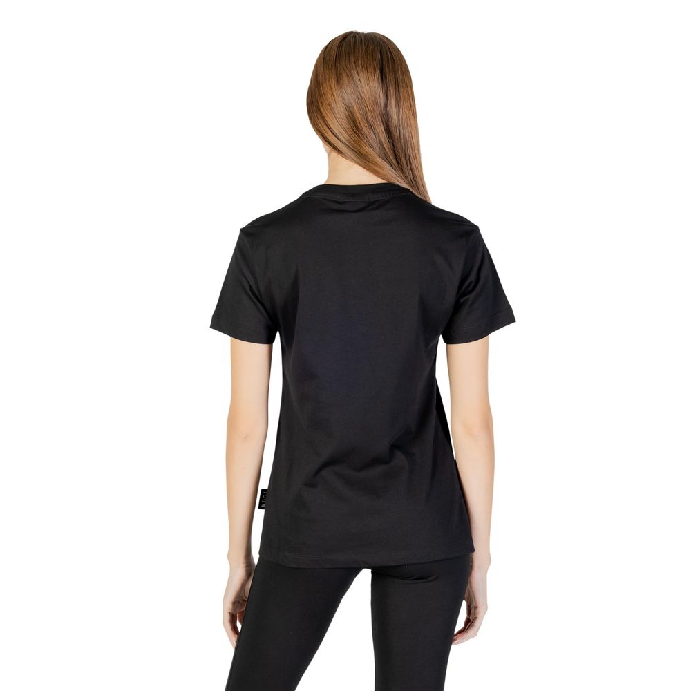 Icon ICDF2W6T001 Black Cotton T-Shirt for Women