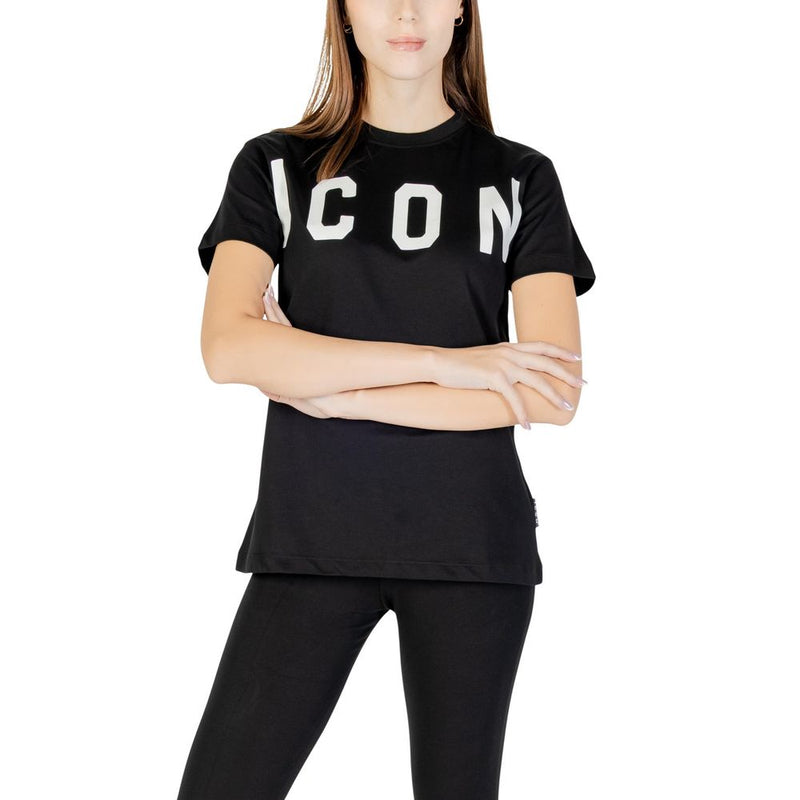 T-shirt en coton noir Icon ICDF2W6T001 pour femmes