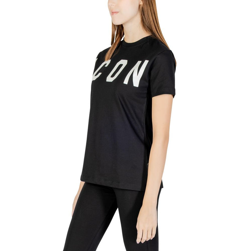 T-shirt en coton noir Icon ICDF2W6T001 pour femmes
