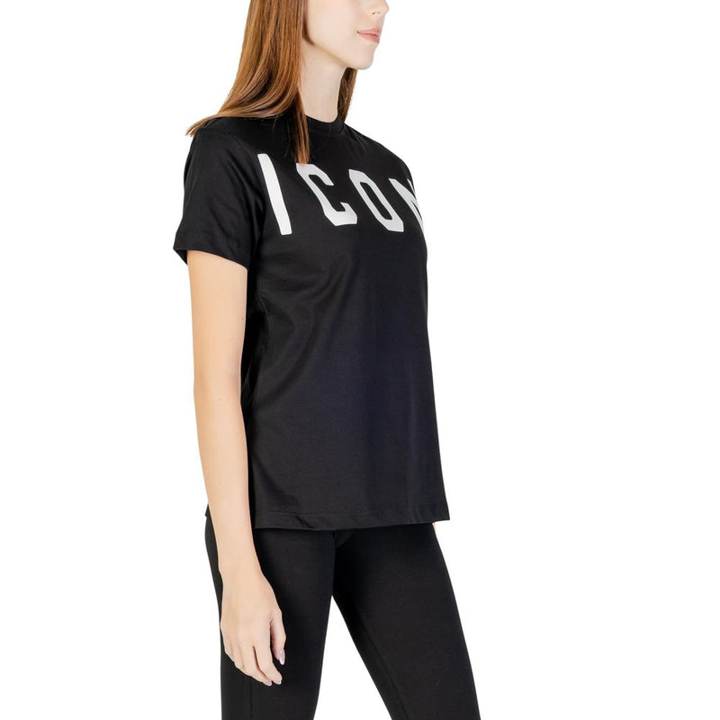 T-shirt en coton noir Icon ICDF2W6T001 pour femmes