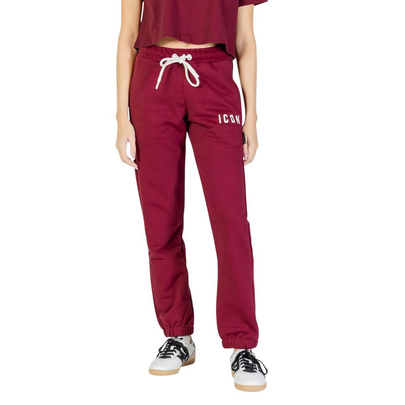 Icon Bordeaux Cotton Joggers for Women - Comfortable & Stylish
