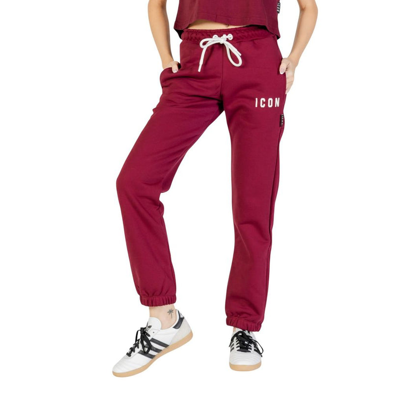 Icon Bordeaux Cotton Joggers for Women - Comfortable & Stylish