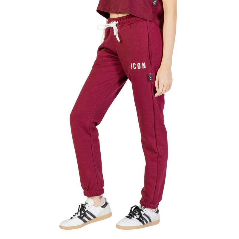 Icon Bordeaux Cotton Joggers for Women - Comfortable & Stylish