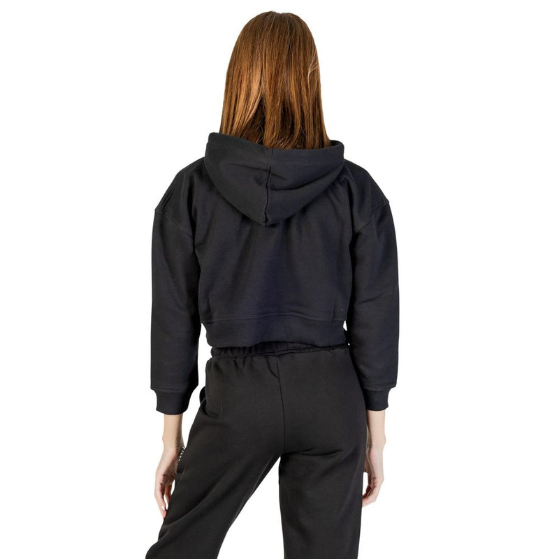 Icon ICDF2W6F006 Black Cotton Hoodie for Women - Modern Style