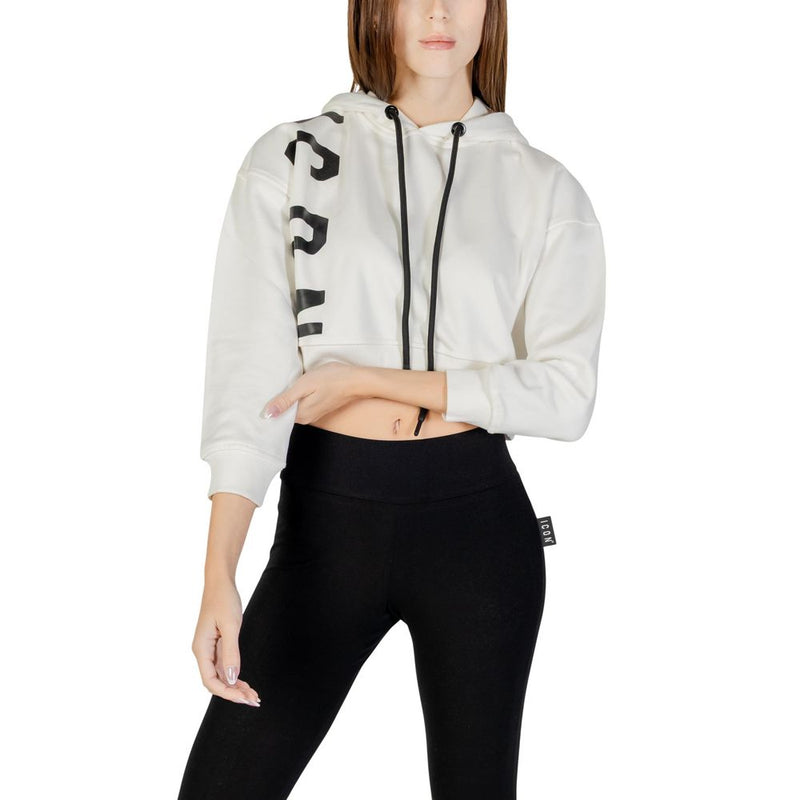 Icon Cream Cotton Hoodie - Stylish and Comfortable for Women