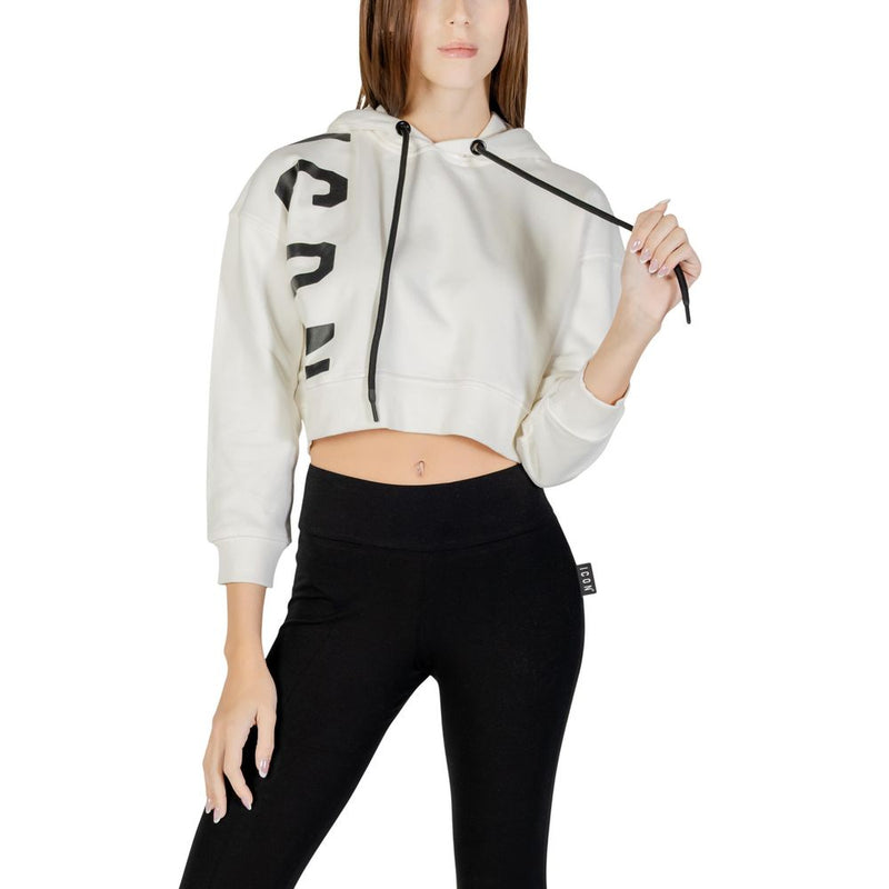 Icon Cream Cotton Hoodie - Stylish and Comfortable for Women