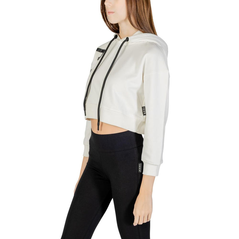 Icon Cream Cotton Hoodie - Stylish and Comfortable for Women