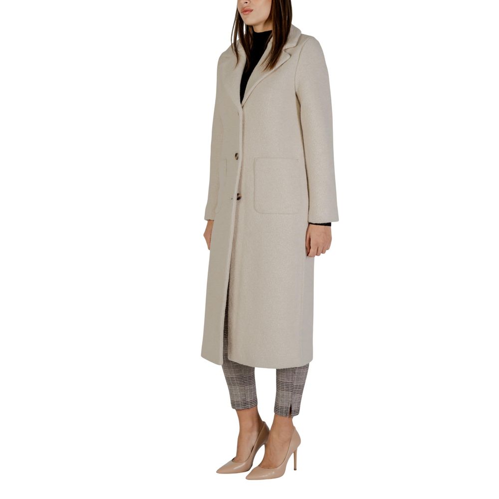 ICHI IHSTIPA JA6 Women's Cream Wool Coat
