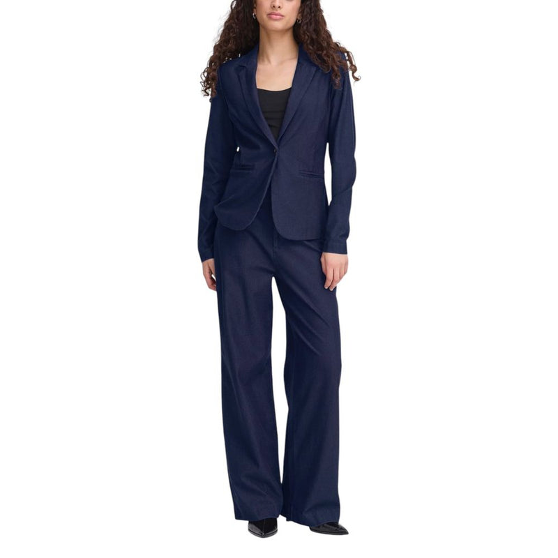ICHI IHKATE DENIM BL 20122944 Blue Cotton Blazer for Women