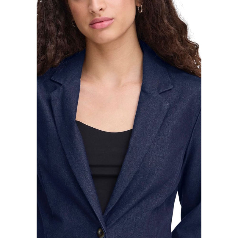ICHI IHKATE DENIM BL 20122944 Blue Cotton Blazer for Women