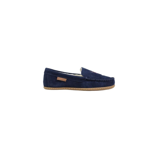 Ralph Lauren Collins Bear Blue Suede Leather Slippers