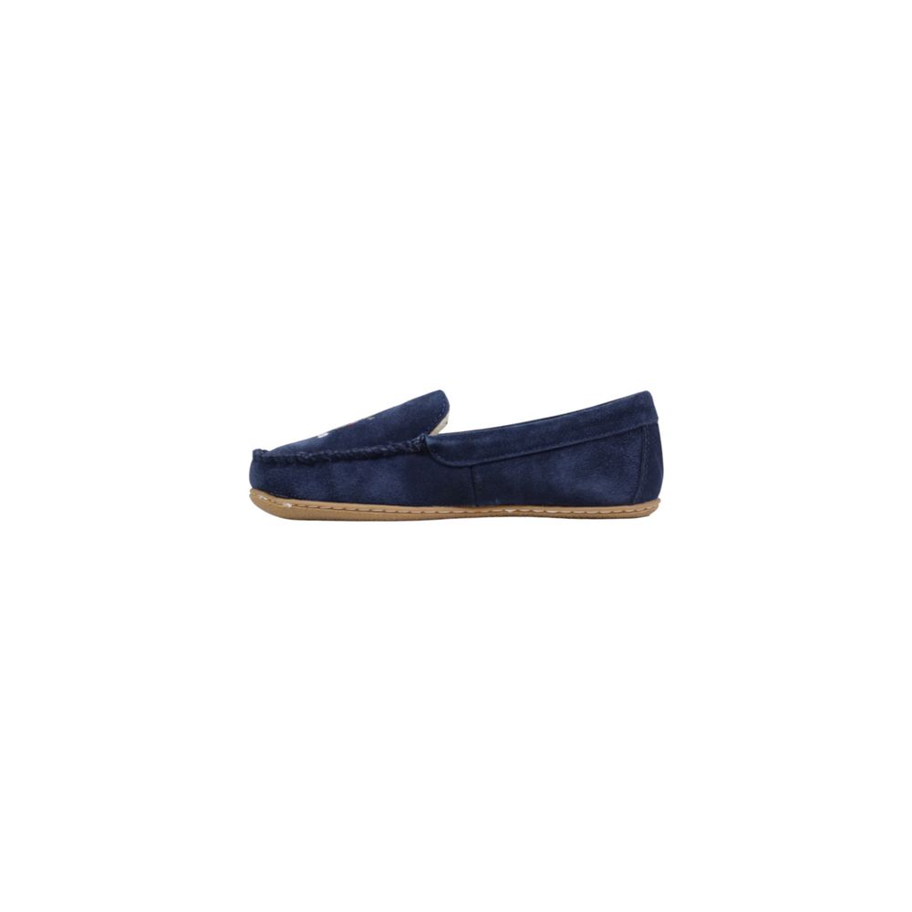 Ralph Lauren Collins Bear Blue Suede Leather Slippers
